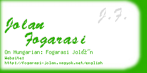 jolan fogarasi business card